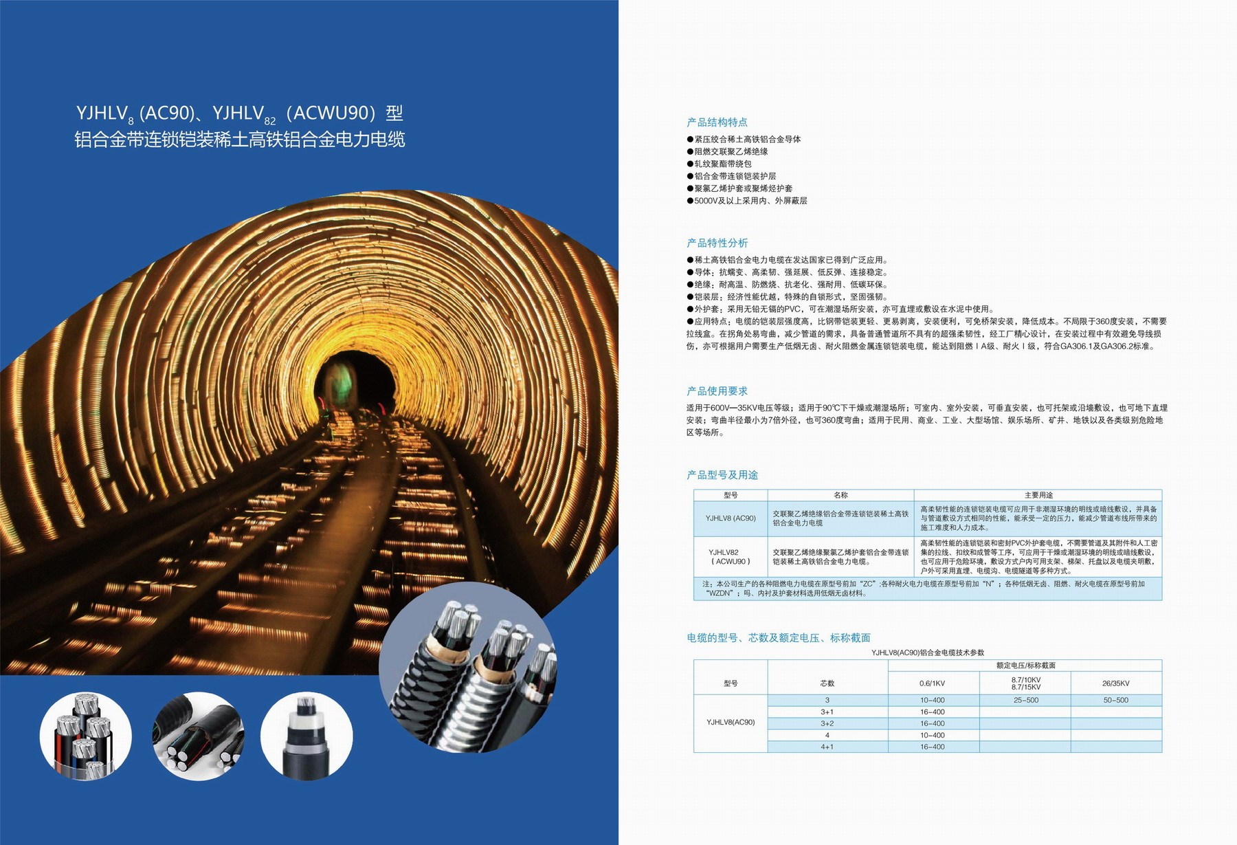 YJHV8(AC90)、YJHLV82(ACWU90)型鋁合金帶連鎖鎧裝稀土高鐵鋁合金電力電纜3.jpg